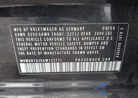 2010 Volkswagen Gti 4-Door из США, поврежденный, VIN WVWGD7AJXAW122771